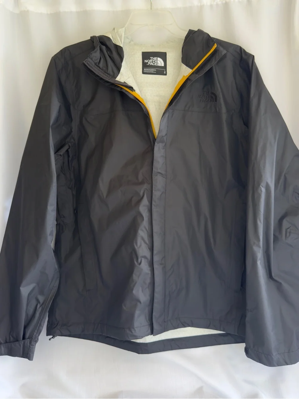 The North Face Black Shell Jacket with Yellow Trim Men’s XL NWOT